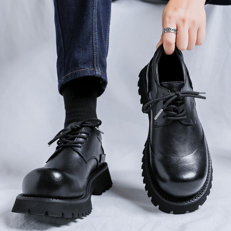 Derby Pánské boty na silné podrážce Módní minimalistický styl Outdoor Trendy Párty kancelář ulice mládež Kvalitní Černé Denní boty