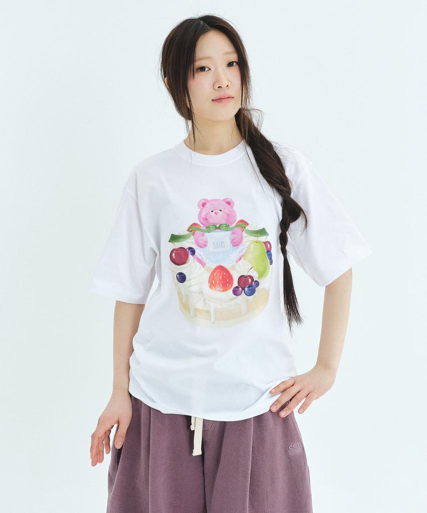 CGP (Women) Cake Kogomi Short Sleeve T-Shirt - White