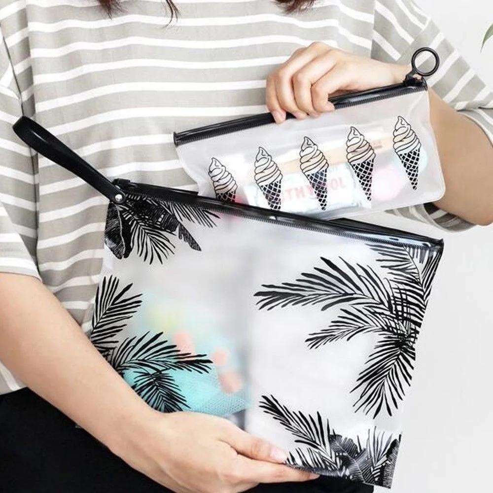 3 Size PVC Clear Pencil Bags Makeup Pouch Zipper Toiletry Holder Pencil Pen Case Cosmetic Bag Small Paper Envelope Pen Bag