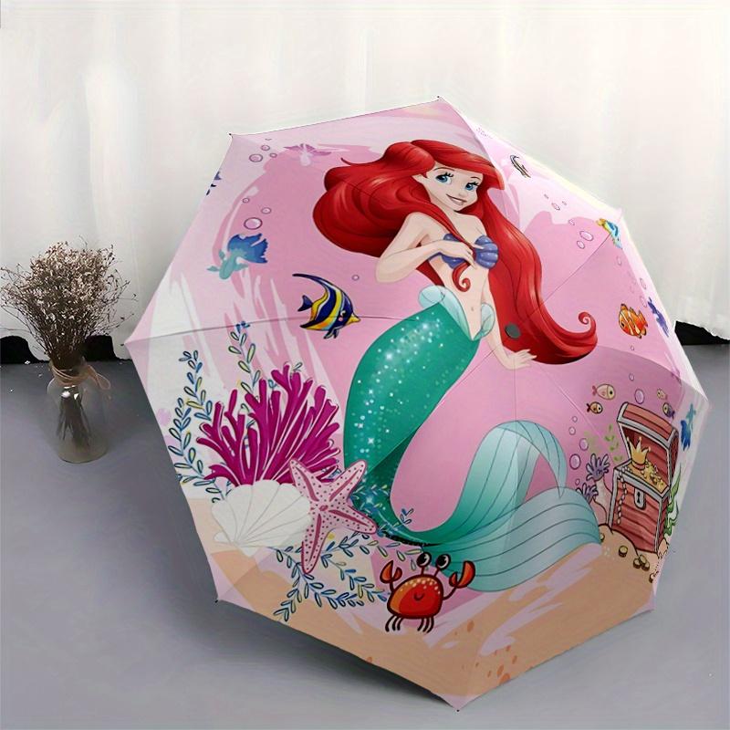 1pc Mermaid Adventure: Automatic Opening/Closing Umbrella with Portable Tri-Fold Design, 8-Bone Iron Frame - Outdoor, for Fans, Travelers, E