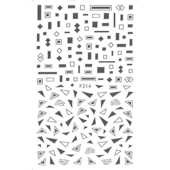 1 Sheet Geometry Feather Arrow 3D Nail Art Sticker Decal DIY Manicure Decor Tool