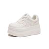 White 2025 Autumn Platform Sneakers: Sporty, Height-Enhancing 9cm Korean Leather Flatforms