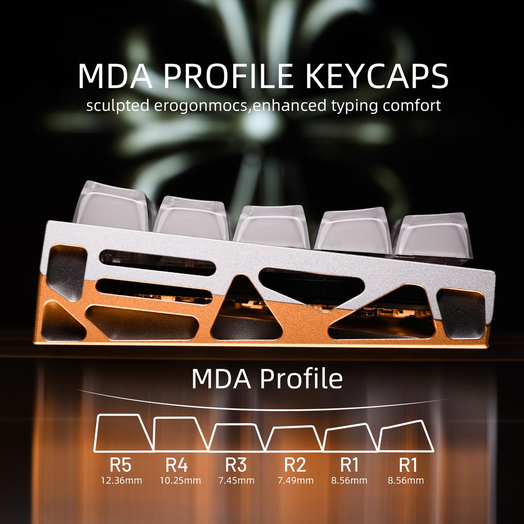 XVX Keycaps Crystal Jelly R2 Upgrade Side-Printed MDA Profile Gaming Keycaps (122-Key) PBT Mechanical Mechanical Keyboard