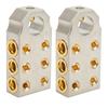 Pair Battery Terminal Clamp Positive Negative Audio Modification Golden for 1/0AWG 2/0AWG Welding Cable