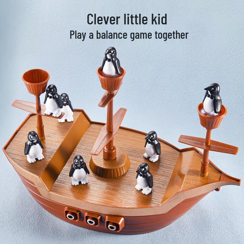 Educational Penguin Pirate Ship Balancing Toy for Parent-Child Interaction, Children's Game, and Party Gift