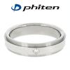 Fe-fe X Phiten [Special Edition] Phiten Flat Line Diamond Titanium Ring, Sizes 7-15 (Size 11), Women's, Simple Design
