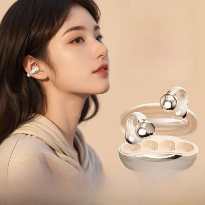 J07 Wireless Bluetooth 5.4 Ear Clip Headphones with NFC, Bilateral Stereo Sound, and Secure Fit for Sports