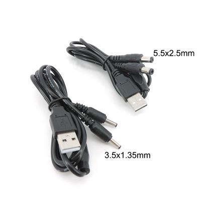5 V USB A 2.0 Stecker auf 2-Wege-DC-Stecker 3,5 mm x 1,35 mm 5,5 x 2,5 mm Splitter-Anschlussstecker Netzteil Ladegerät Konverterkabel Kabel q1
