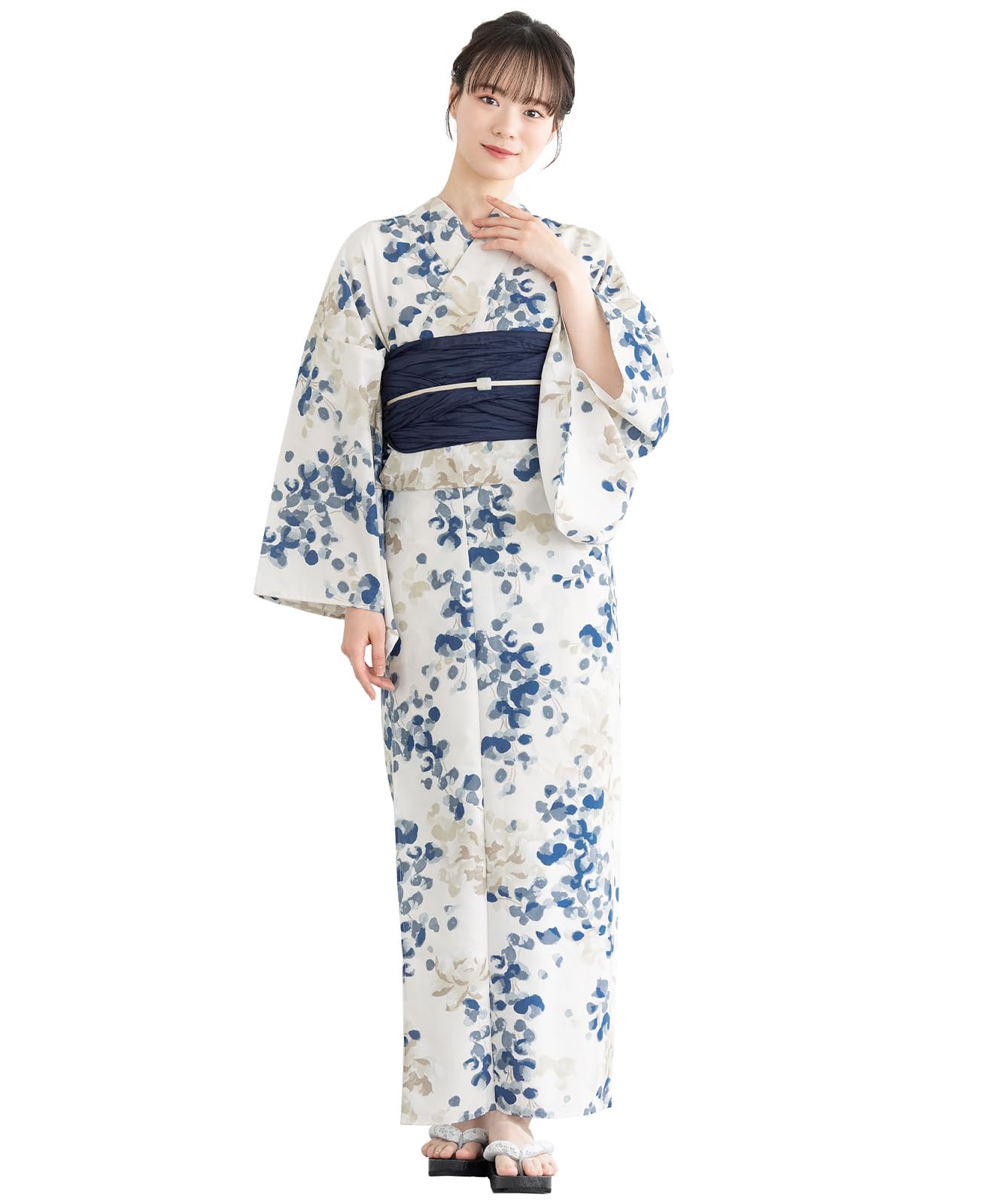 

[SOUBIEN] Soubien Yukata 3-Piece Set floro Women s (YukataHeiko ObiGeta) Free Size Navy Blue Lapis Lazuli Fruit Play x Navy ykt10139-obs00329