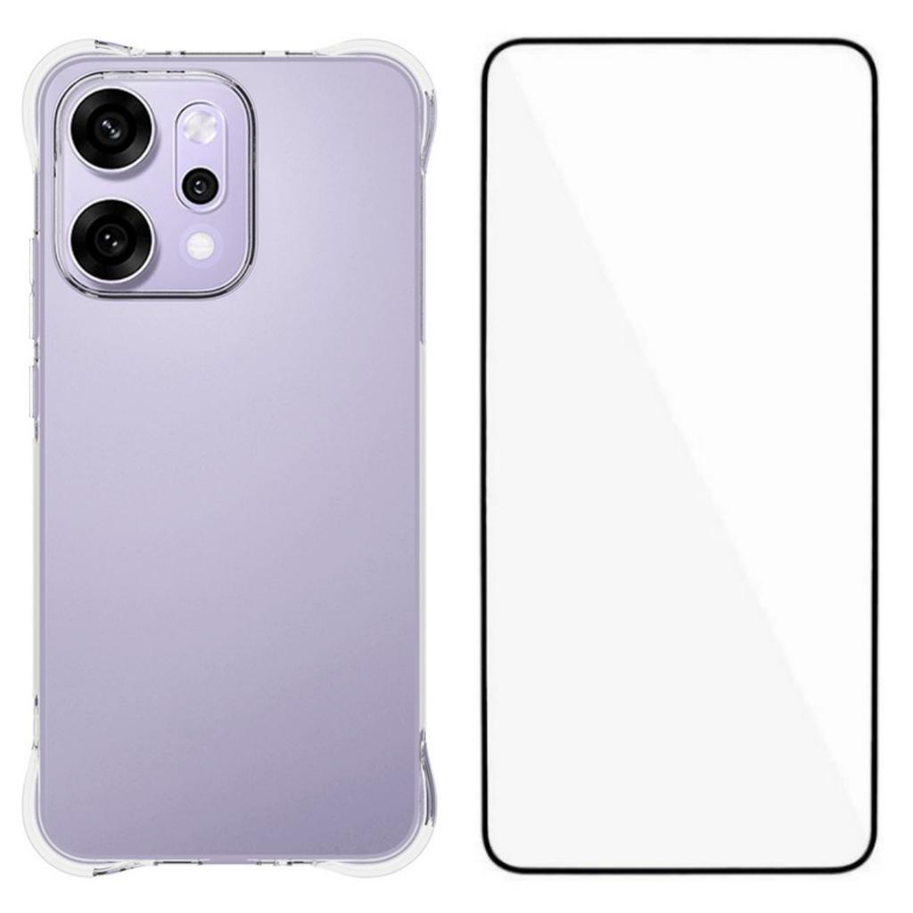 For Oppo Reno14 Pro 5G (Global) Case WANLONFENG WL Series 2.0mm TPU Phone Cover with Tempered Glass Film