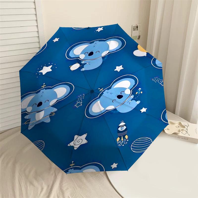 

1PC Koala Space Umbrella-8-Rib Reinforced, Automatic Open, Lightweight & Durable, Fashion Accessory for Outdoor-D395