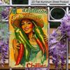 2D Flat, Victorian Era Mexican Woman & Chili Pepper Metal Sign - Vintage Wall Decor Poster Suitable for Home, Bar, Office - Durable Aluminum Retro