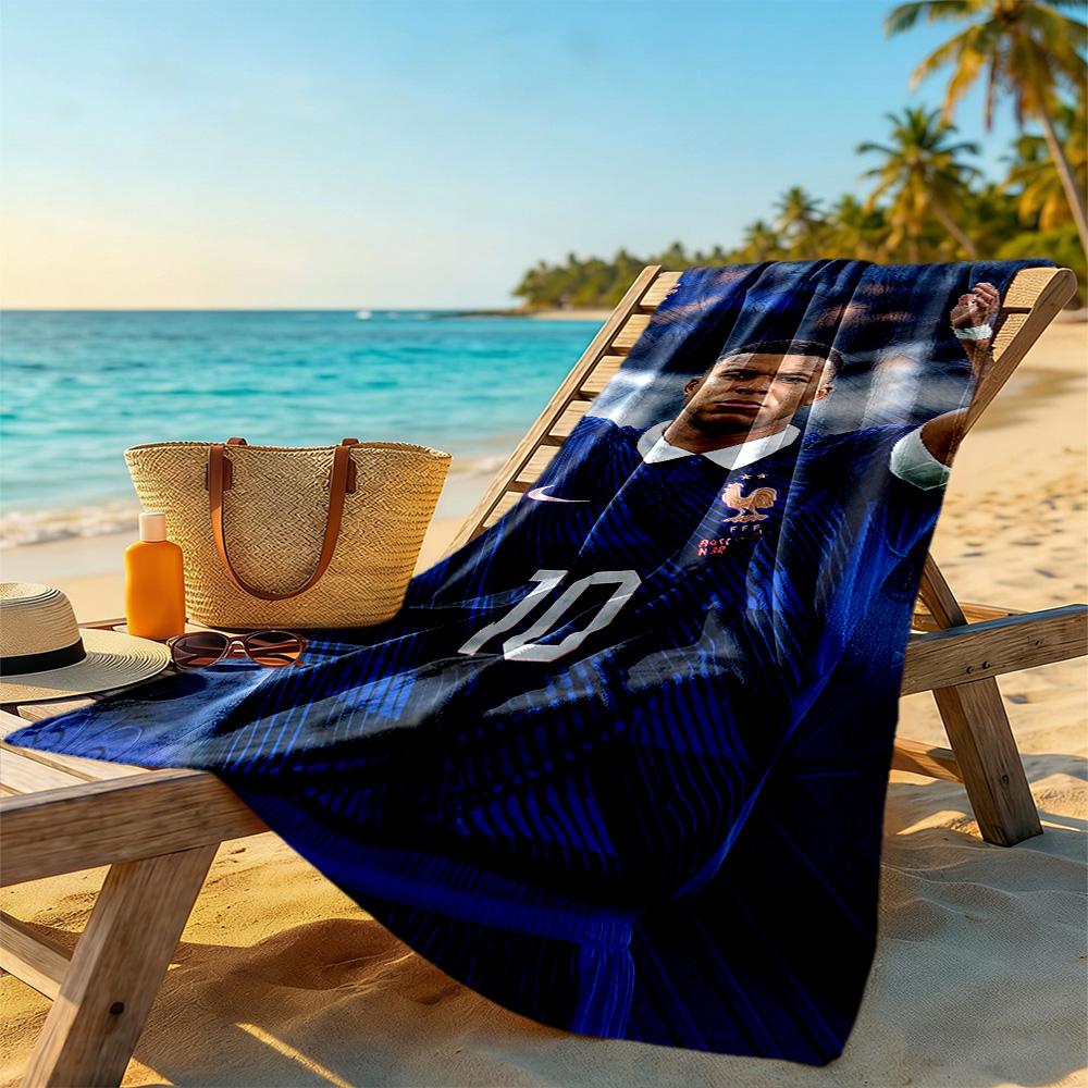 Mbappe Beach Towel Soft Durable Quick-Dry Comfortable Lightweight Suitable for Swimming, Gym, Camping, Yoga Vacation