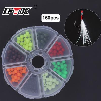 FTK Angelperlen, verschiedene Perlen, Angelköder-Eier, 8 Farben, 0,5 cm, 160 Stück (160 Stk),0,0,19 Zoll