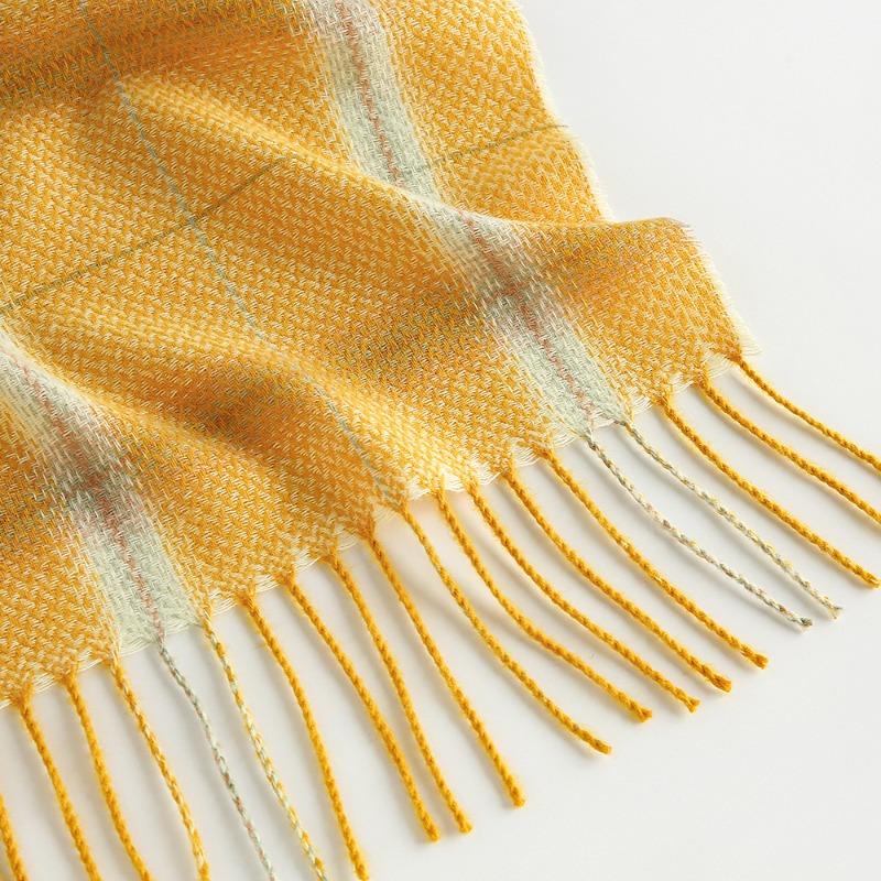 New imitation cashmere plaid coffee-colored scarf for women, long scarf and large shawl