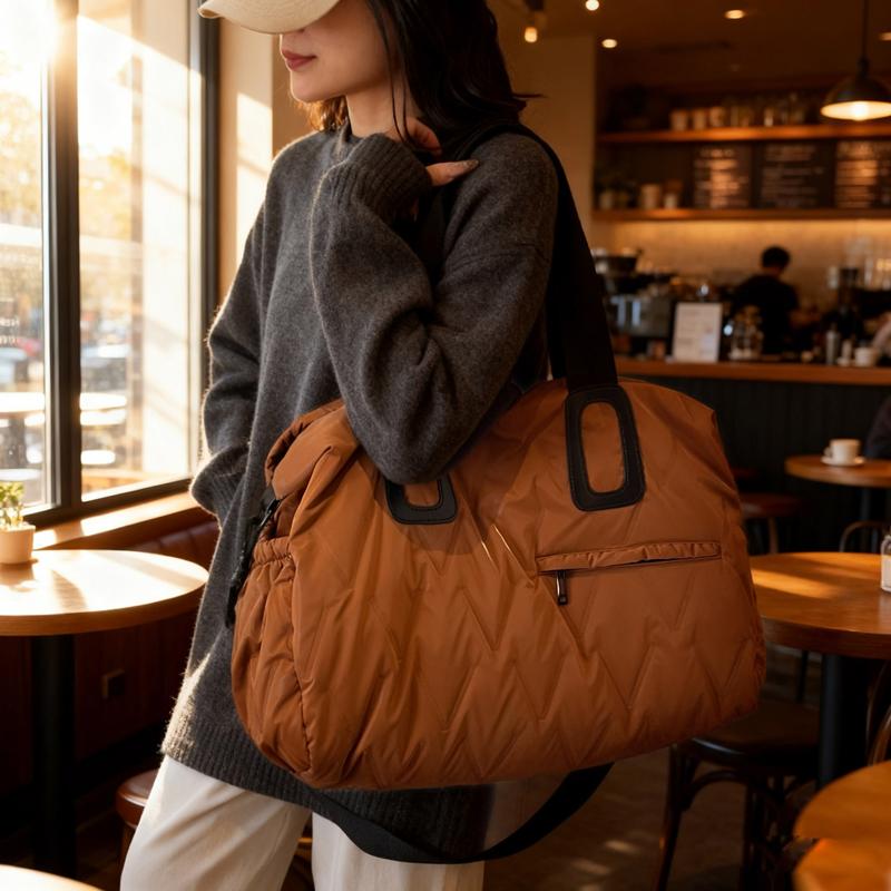 Modische Damen-Reise-Tragetasche, Großes Fassungsvermögen, Winterliche Damen-Handtasche, Geeignet für Sport Yoga, Reisen, Tägliche Reise,