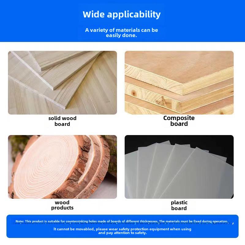 Hexagonal Handle Blue Limited Countersink Drill Bit for Woodworking and Screw Installation.