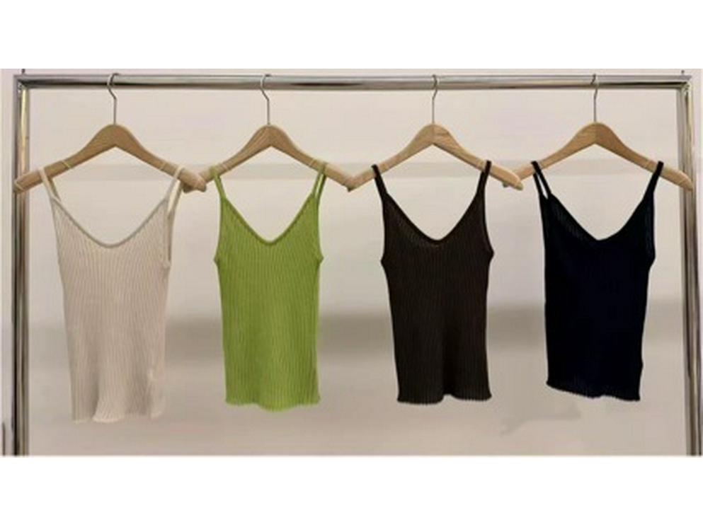 

Mohhe Women s 2026 Korean Spring Collection V-neck Knit Camisole One Size чёрный