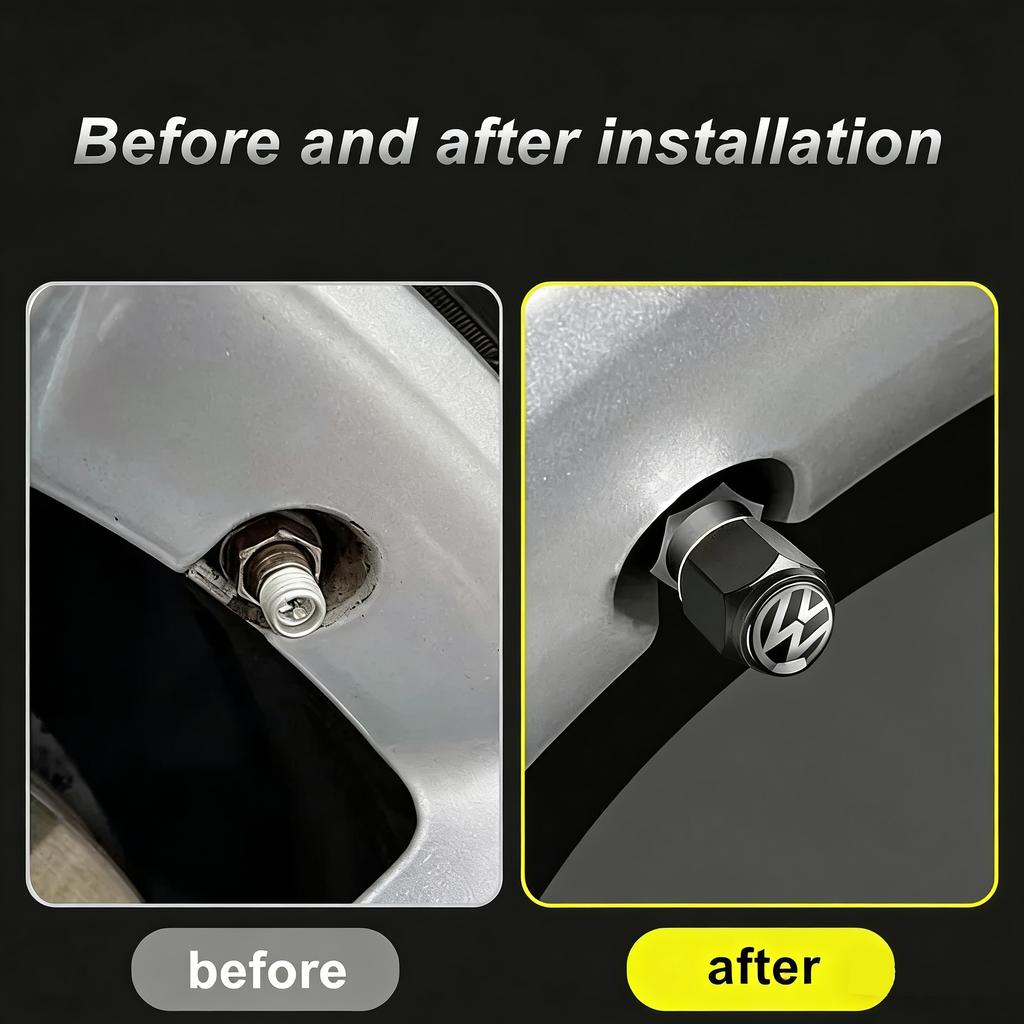 ZDFVU1 For VOLKSWAGEN VW 4pcs Metal Car Wheel Tire Valve Caps Stem Case Covers For VW Volkswagen Golf Polo Passat Tiguan Touran Jetta A