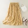 Skirt Woman Slim Pleated Skirt Retro Elastic Waist Plus Size Long Skirt Woman