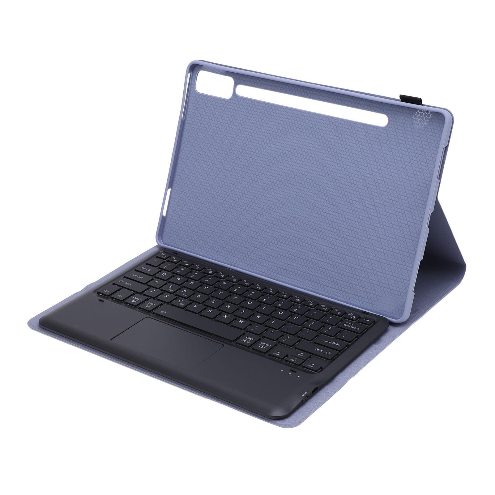 

Tablet Keyboard Case with Pen Holder Slim 7 Colors Backlit Detachable Wireless Tablet Trackpad фіолетовий
