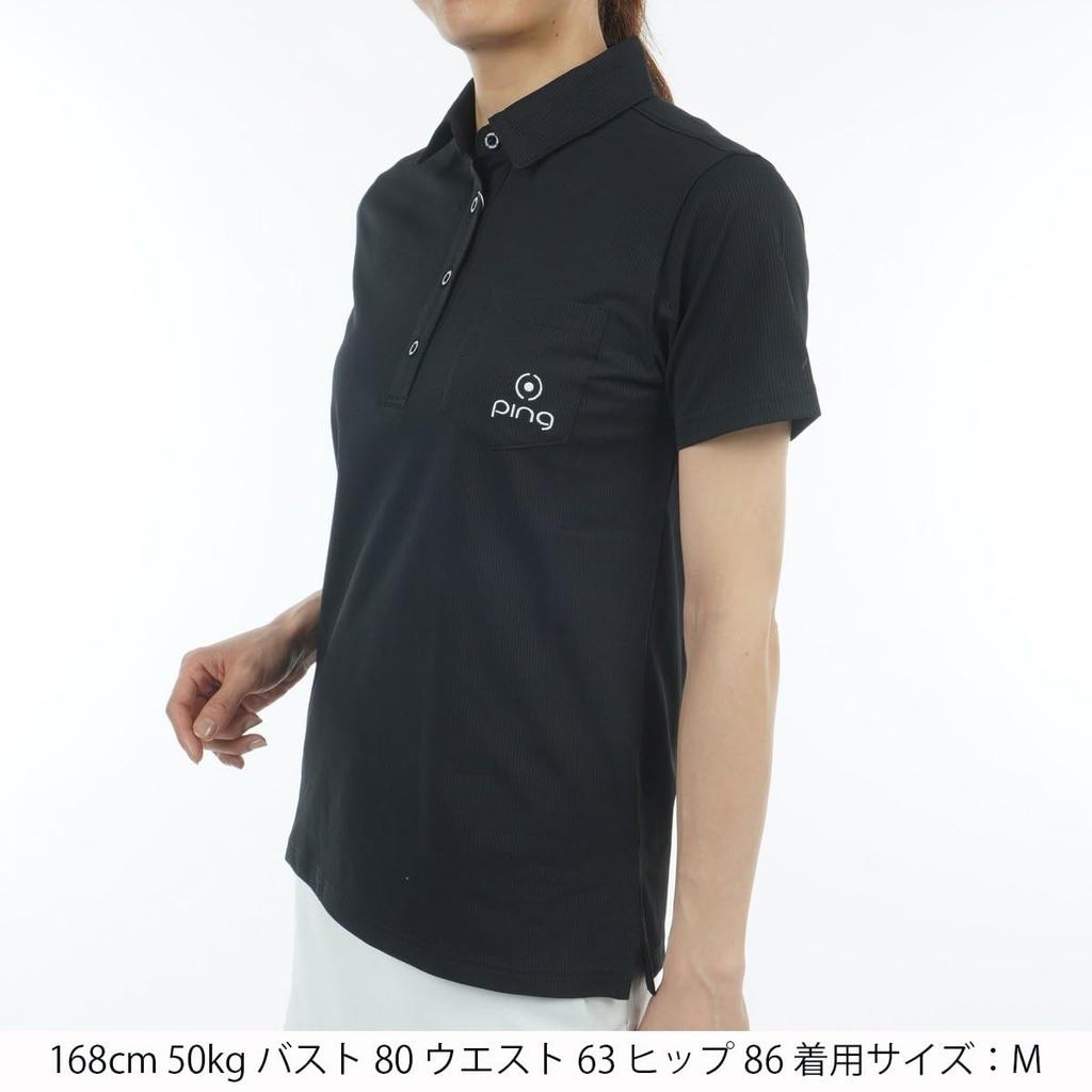 Short Sleeve Polo Shirt Pocket Golf LL [Pin Apparel] Women's (One Logo) / / 622-5160210 010_Black