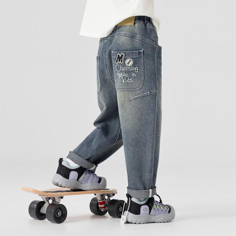 

Джинсы для мальчика прямого кроя, свободная посадка 120