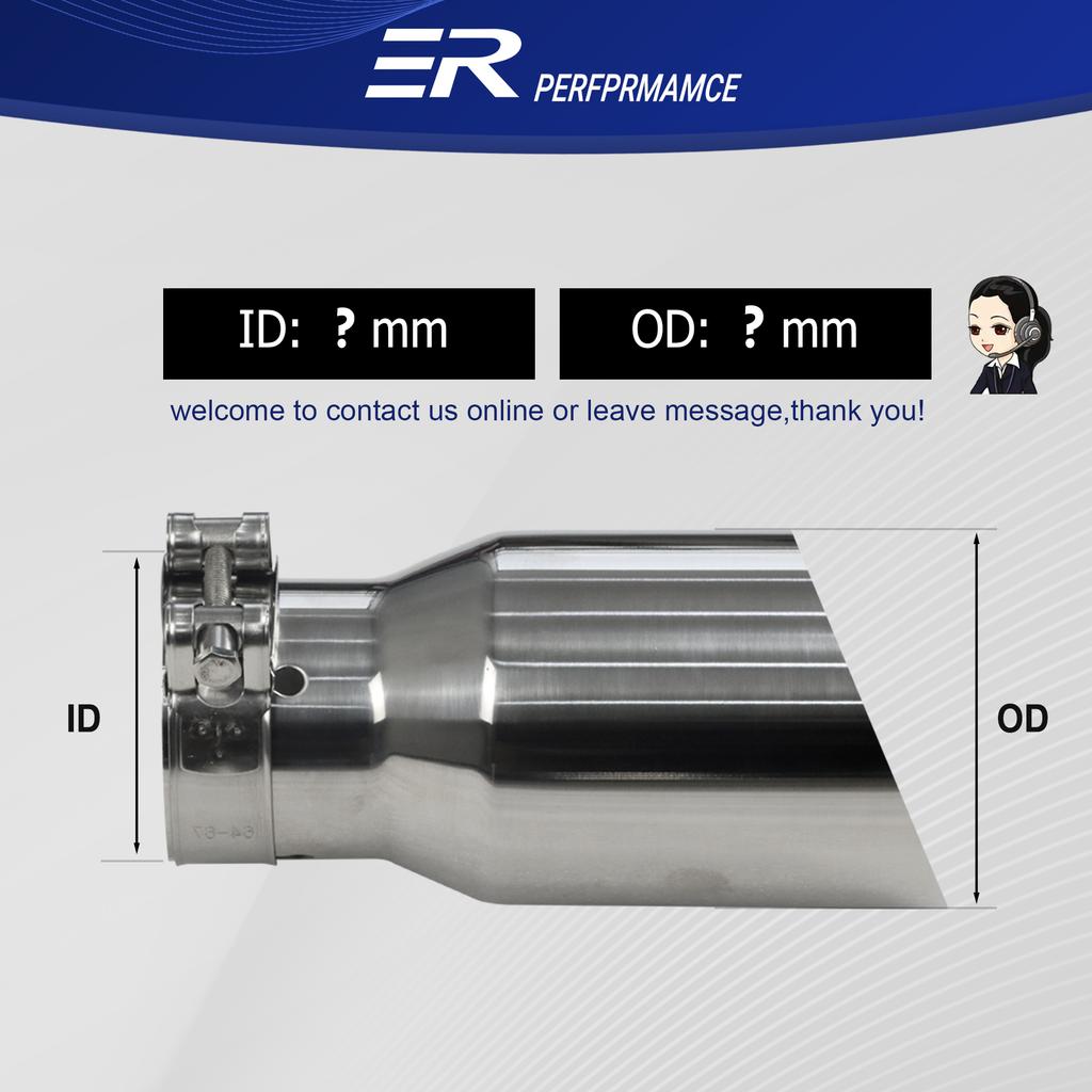 Exhaust Racing Car Exhaust Tip Modified Stainless Steel Tailpipe Flat Edge Single Layer Customize Logo Muffler Nozzle