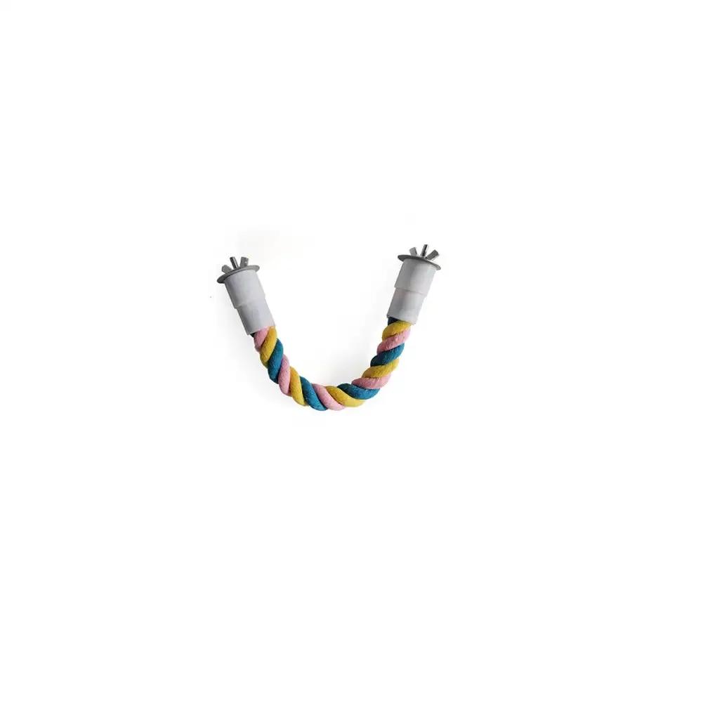 

Parrot Bird Standing Toys Cotton Rope Colorful Toy Chew Perches for Bird Cage Standing Woven Rope Bird Accessories Parrot Toys