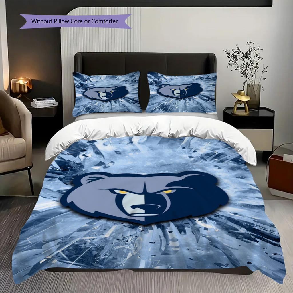 Memphis Football Helmet Three-piece set(1 * duvet cover + 2 * pillowcase, without core)Christmas birthday gift Duvet cover and pillowcase Bedding set