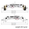 LCG Heavy Aluminum Front Rear Portal Axle Set+Brass Knuckles 50° 4WS for 1/10 RC Crawler Axial Capra 1.9 Chassis