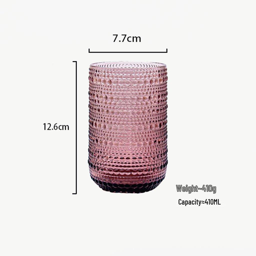 Retro skleněný pohár v lehkém luxusním stylu: Univerzální pro vodu, ústní vodu, džus, mléko, pivo a whisky - Zesílený design