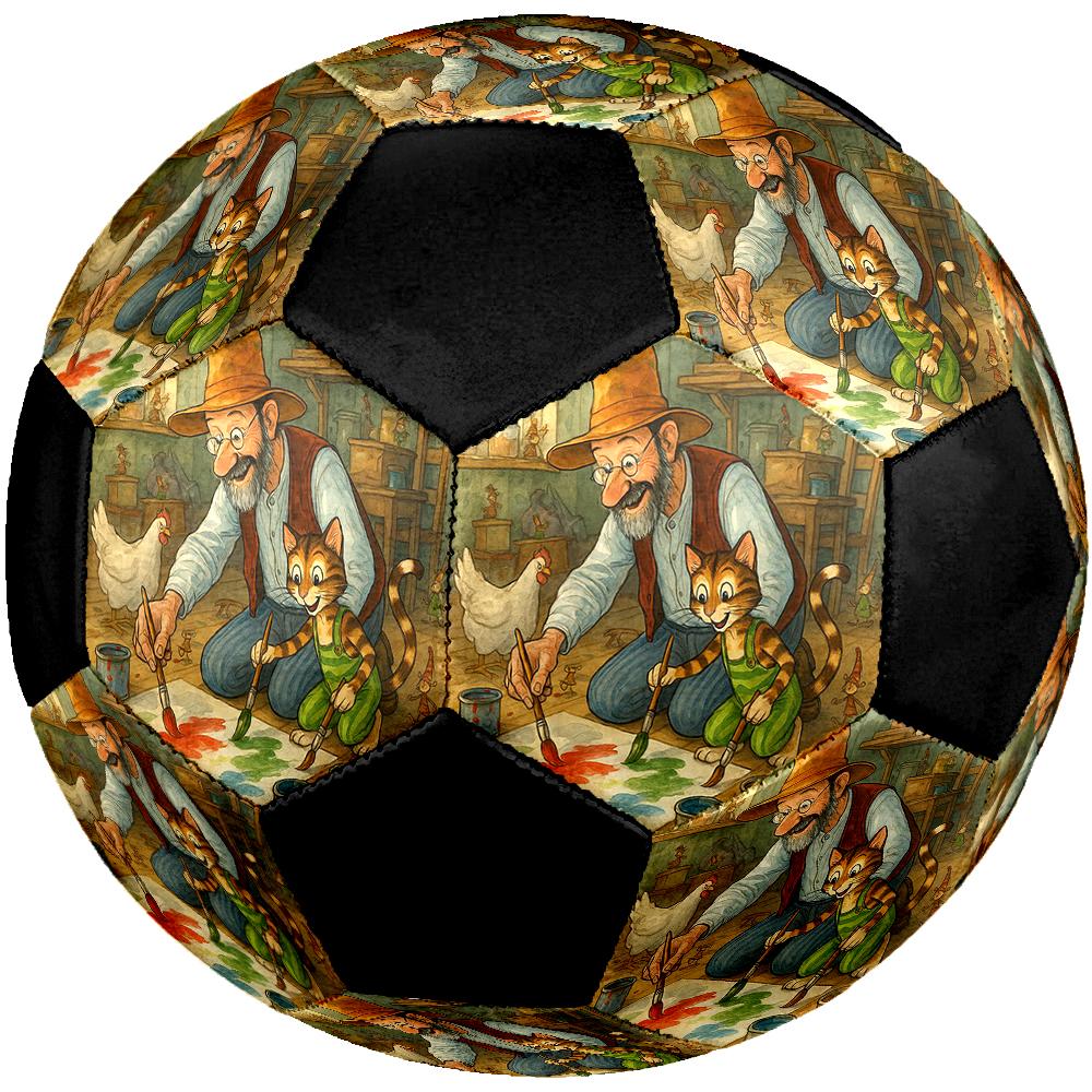 Pettson and Findus Theme Size 5 Soccer Ball, Suitable for Both Indoor and Outdoor Matches, a Gift Suitable for Everyone.