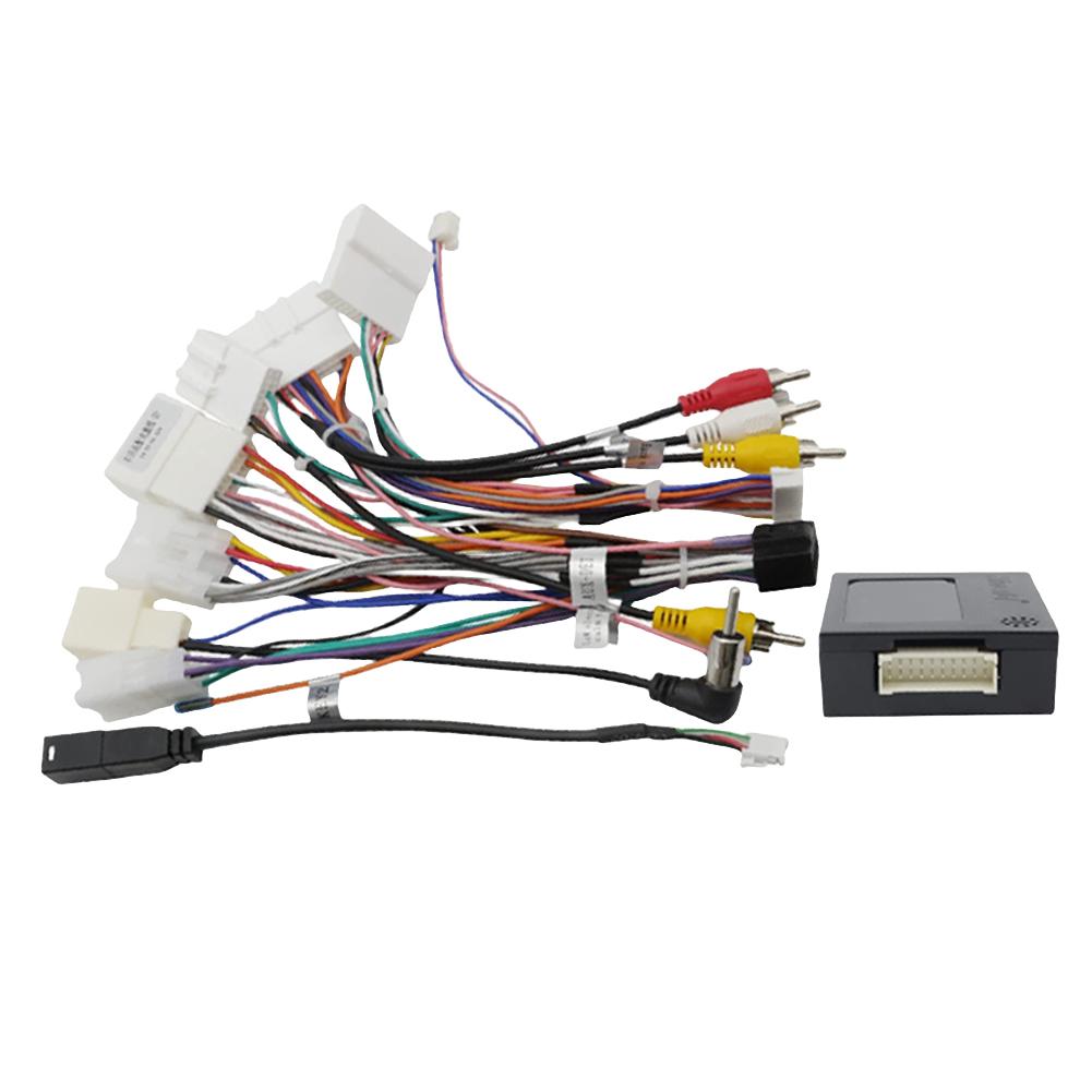 

16-контактный автомобильный радиоприемник, стерео аудио головное устройство, жгут проводов, адаптер питания, кабель, разъем Canbus, поддержка JBL AMP для Toyota