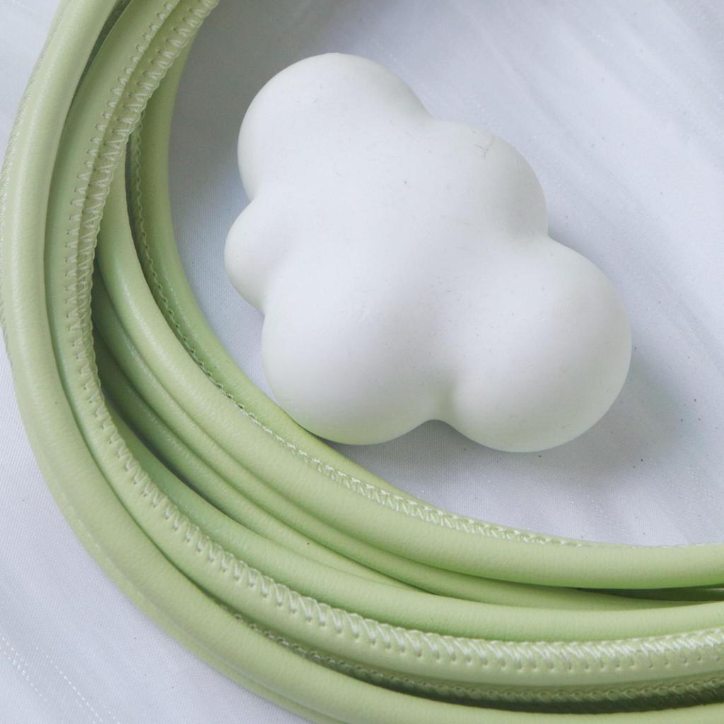 PU Leather Round Handle Strap with Lock Edge Stitching - DIY Traction Weaving Ornament E18