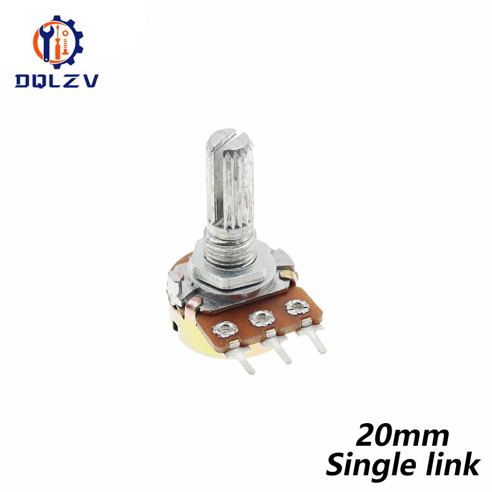 5PCS 15MM 20MM Potentiometer Resistance WH148 3Pin 1K 2K 5K 10K 20K 100K 500K 1M Ohm Linear Taper Rotary Potentiometer Resistor
