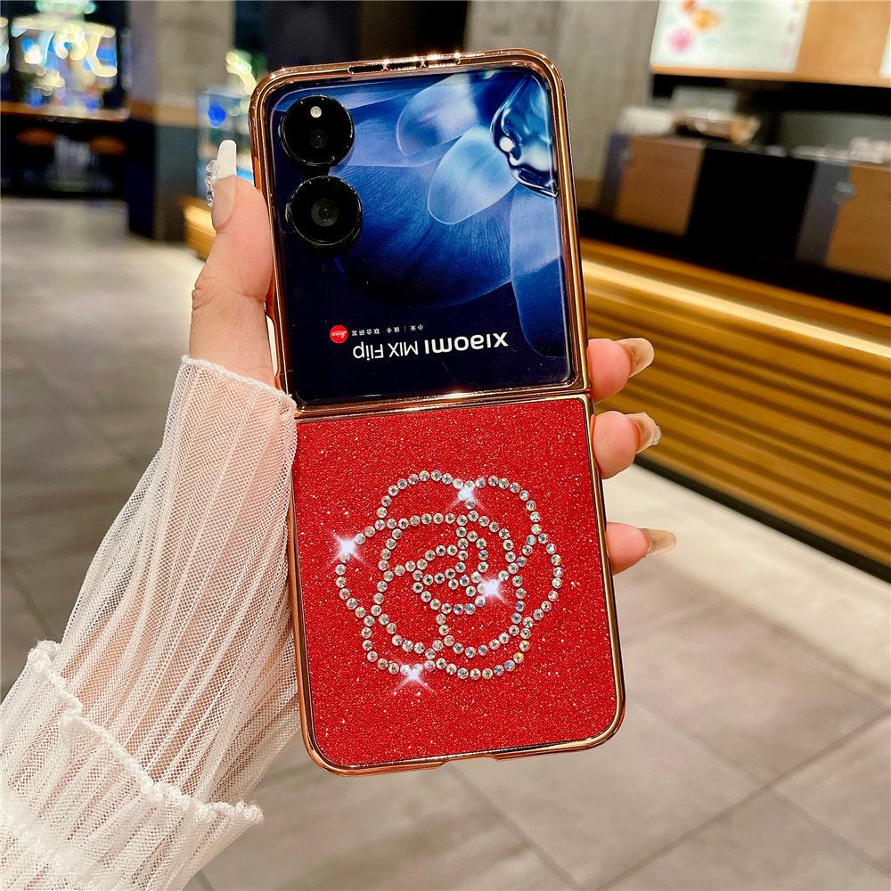 

Luxury Gold Plating Diamond Phone Case For XiaoMi Mix Flip Shockproof Cover Mi Mix Flip Coque Mi Mix Flip