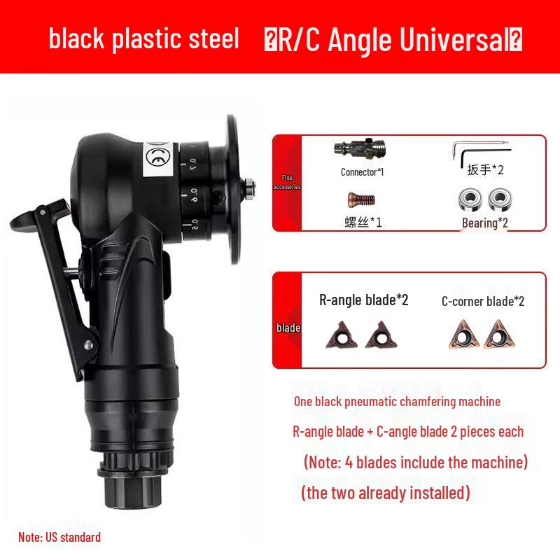 Handheld Mini Pneumatic Chamfering Machine: 45° C/R-Angle Deburring Tool for Woodworking and Metal