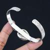 925 Sterling Silver Pear Crazy Lace Agate Gemstone Handcrafted Bangle Bracelet
