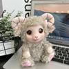 Simulated Horned Lamb Plush Keychain 2027 Year of Goat Mascot Soft Sheep Pendant for Key Bag Car Hanging Decor
