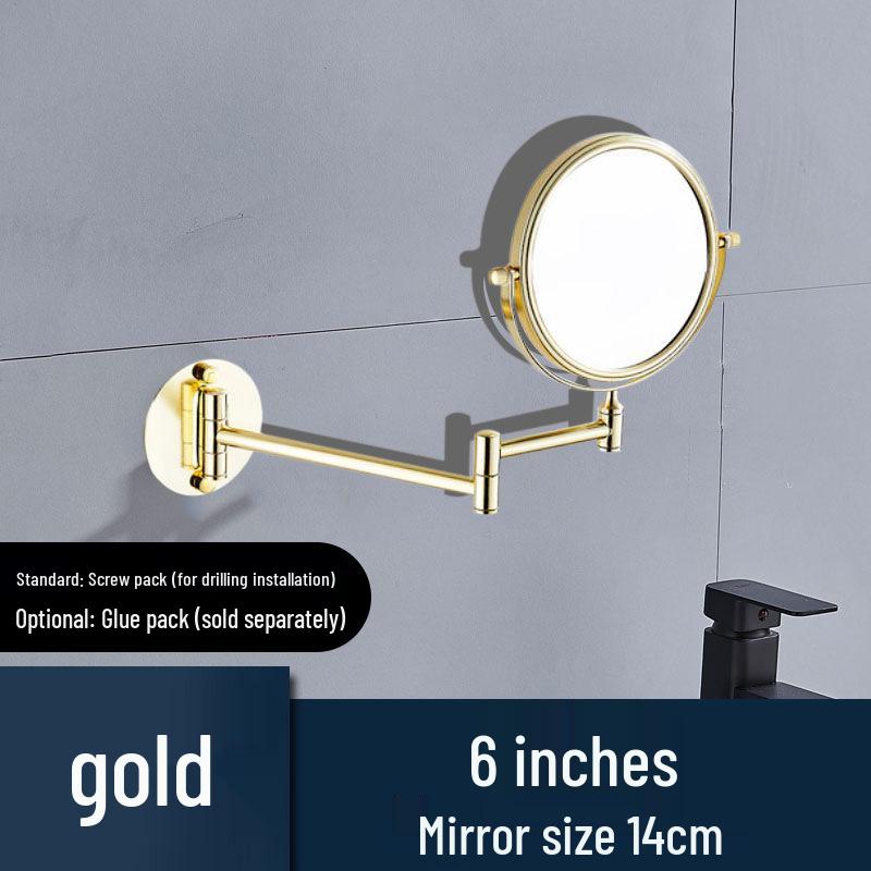 Wall-Mounted Rotating Double-Sided Vanity Mirror with Magnification