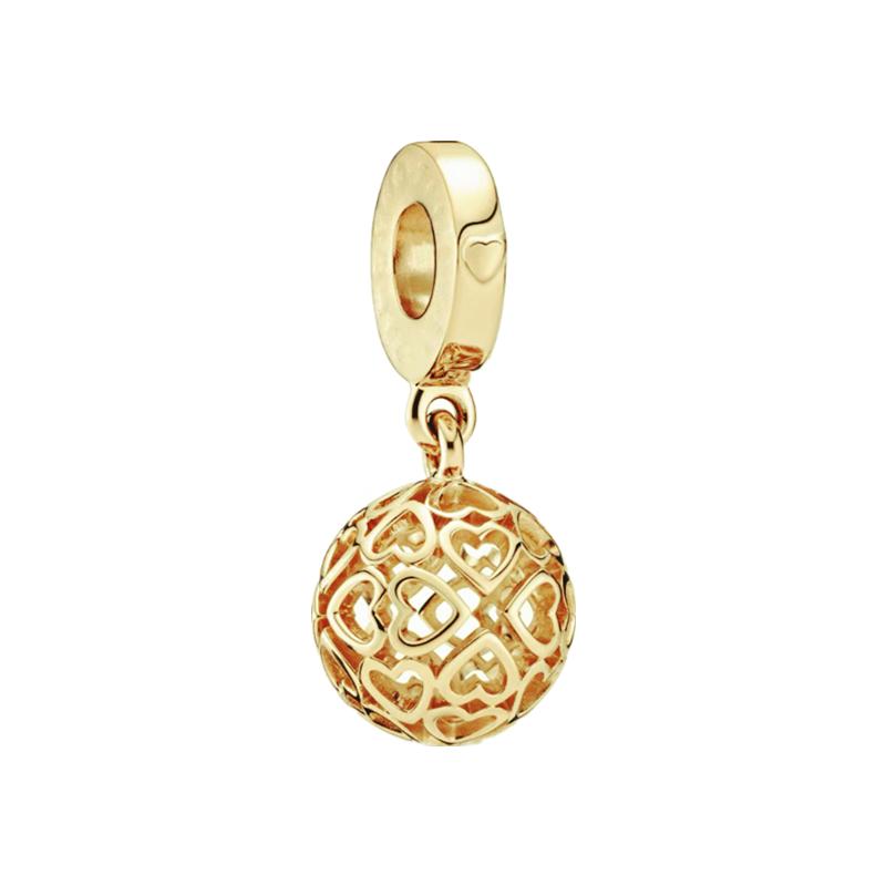 New Gold Plated Charm Bead Charms Do It Yourself Women Jewellery Gifts Spiritual Dreamcatcher Blue Blossom Butterfly Leveled Hearts Bead Charms Compat