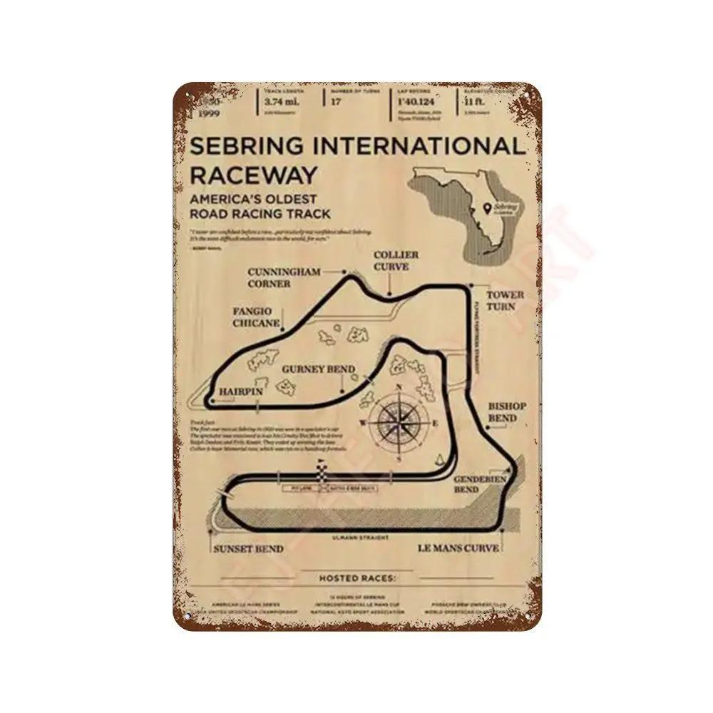Vintage F1 Formula Racer Poster Metal Tin Sign Plaque Aesthetics Racing Monaco Grand Prix Circuit Track Wall Art Home Room Decor