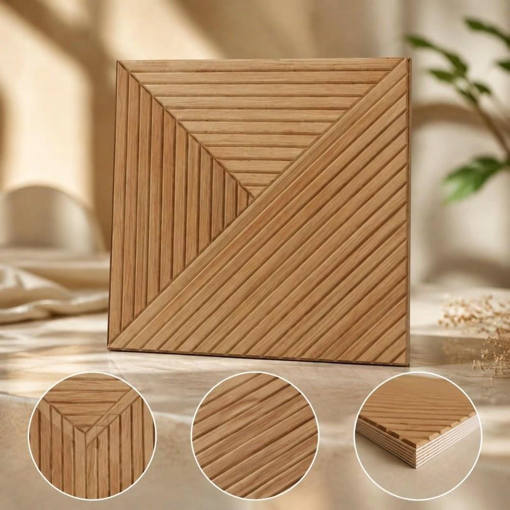 Slatted Soundproof Wall Panel Wood Grain Wall Sticker New 3D Wall Panel Home Office