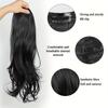 Synthetic Long Culry Hair Extension V-shaped One Piece Fluffy Invisible Hair Black Brown Hairpiece for Women