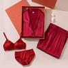 Silk Red Wedding Pajamas for Couples - Newlywed Set In Gift Box