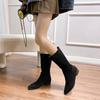 Schuhwerk Cowgirl Schuhe für Damen Halbhoch Damenstiefel Cowboy Wadenmitte Elegant mit niedrigen Absätzen Spitze Zehenpartie Denim Frühling Herbst