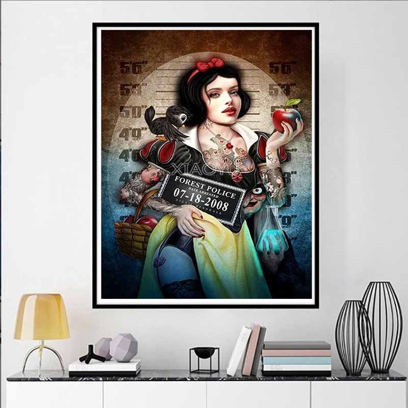 Disney Diamond Painting Dark Themed Snow White Art Painting Cartoon Diamond Painting Full Diamond Cross-stitch DIY Gift Home Decoration