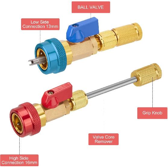 WADEO R134A Valve Core Quick Remover Installer, High Low Pressure Valve Core Remover Tool with Strong Sunction Valve Rod for R134A Refrigerant Air