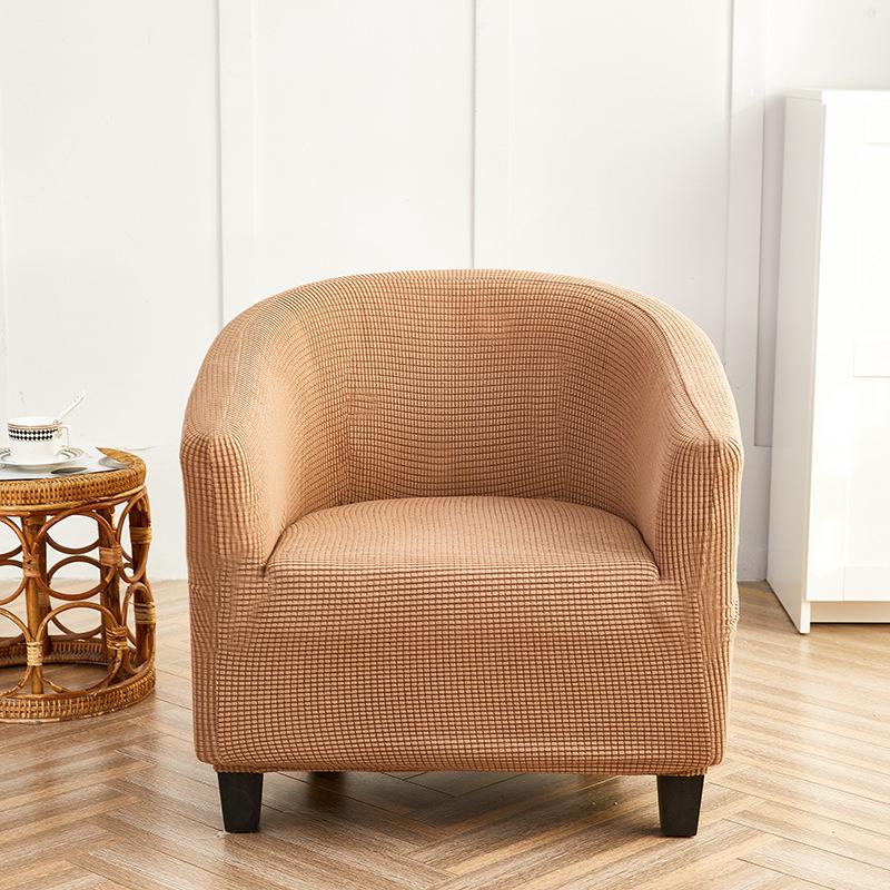 

Solid Fine Velvet Semi-Circular Sofa Cover Single Seat Elastic Chair Cover for Home Office Anti Slip Dirt-Resistant Couch Covers 1pc 1 Seater